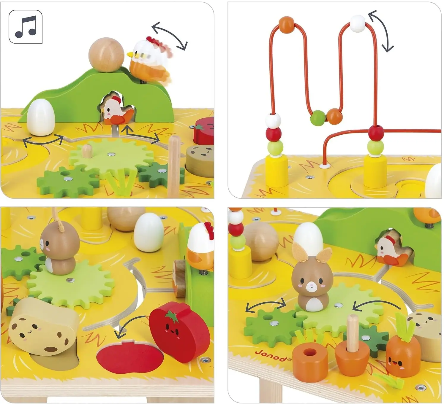 Masa interactiva Janod Farm J03321 (Yellow) - 4