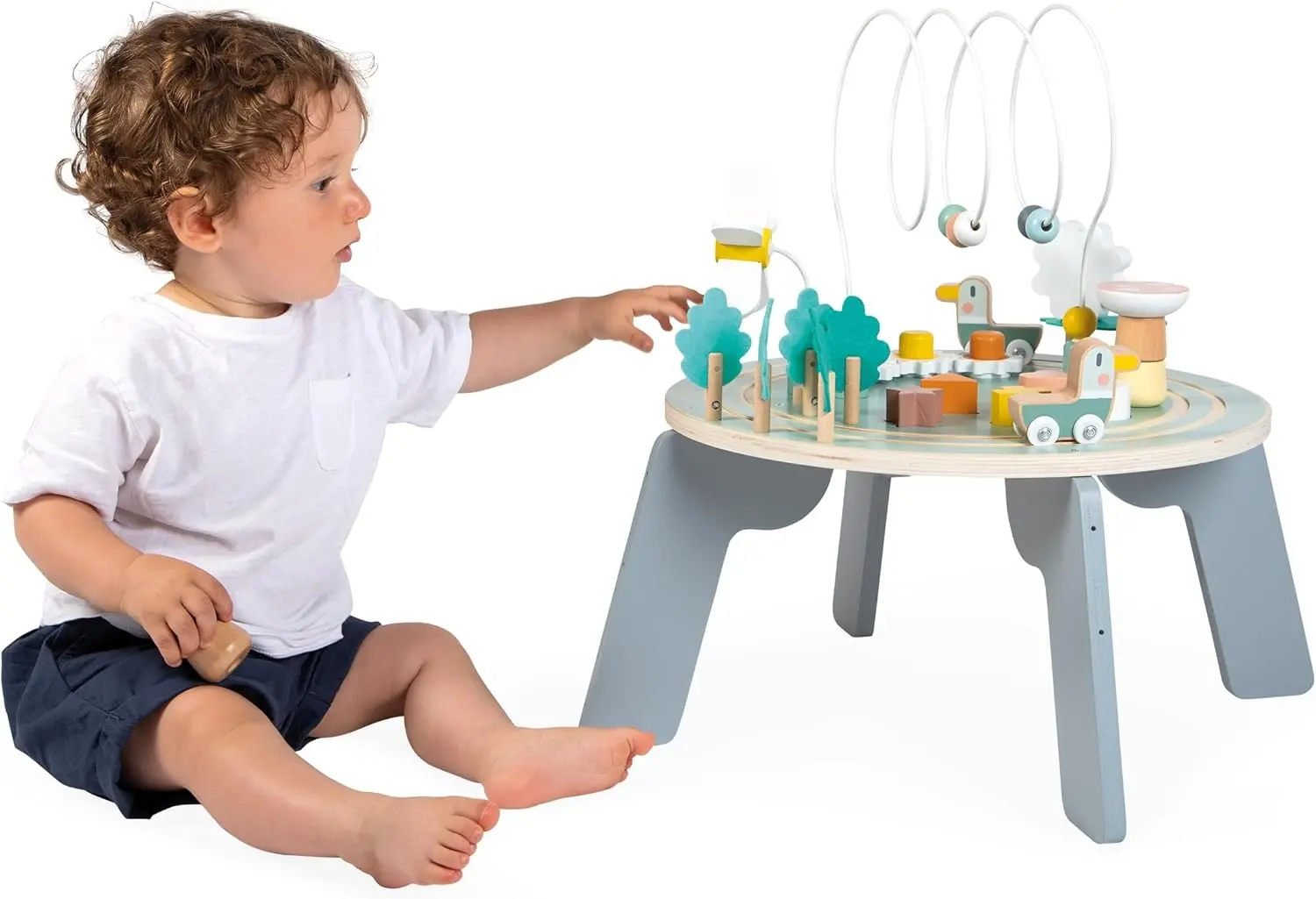 Masa interactiva Janod Sweet Cocoon Garden J04045 (Blue/Grey) - 4