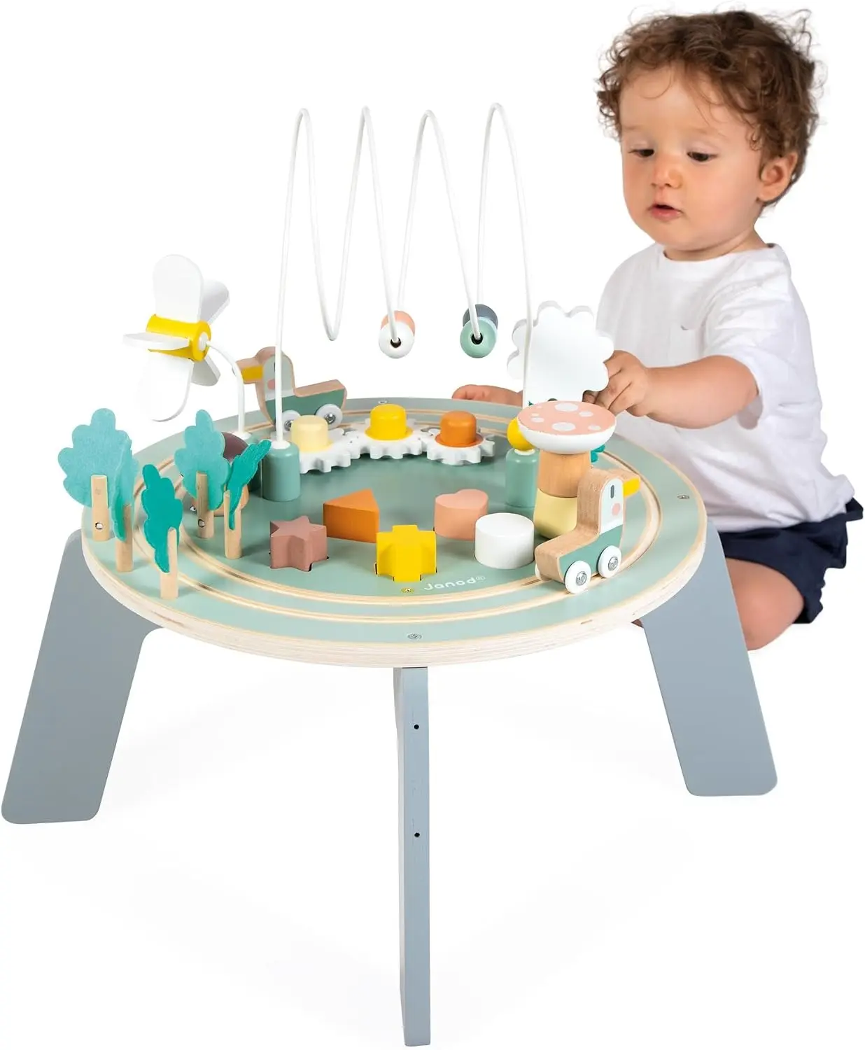 Masa interactiva Janod Sweet Cocoon Garden J04045 (Blue/Grey) - 5