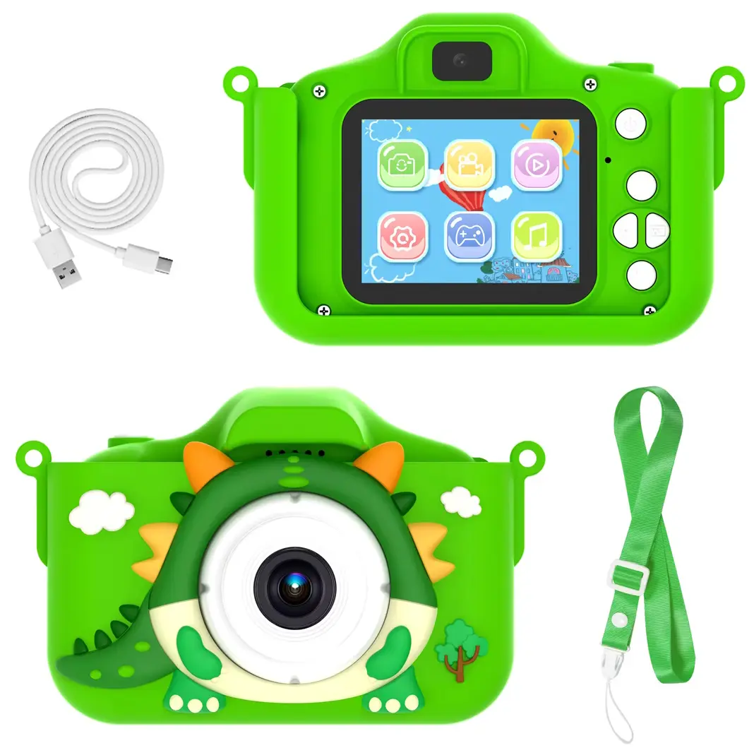 Aparat foto digital pentru copii Crocodile (Green)