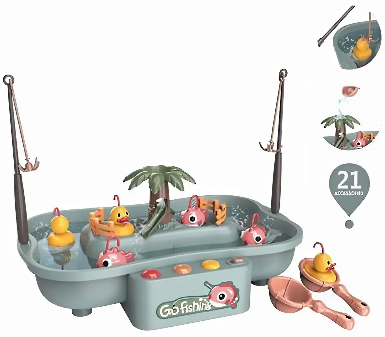 Jucarie interactiva Procart Buba Go Fishing (Grey) - 2