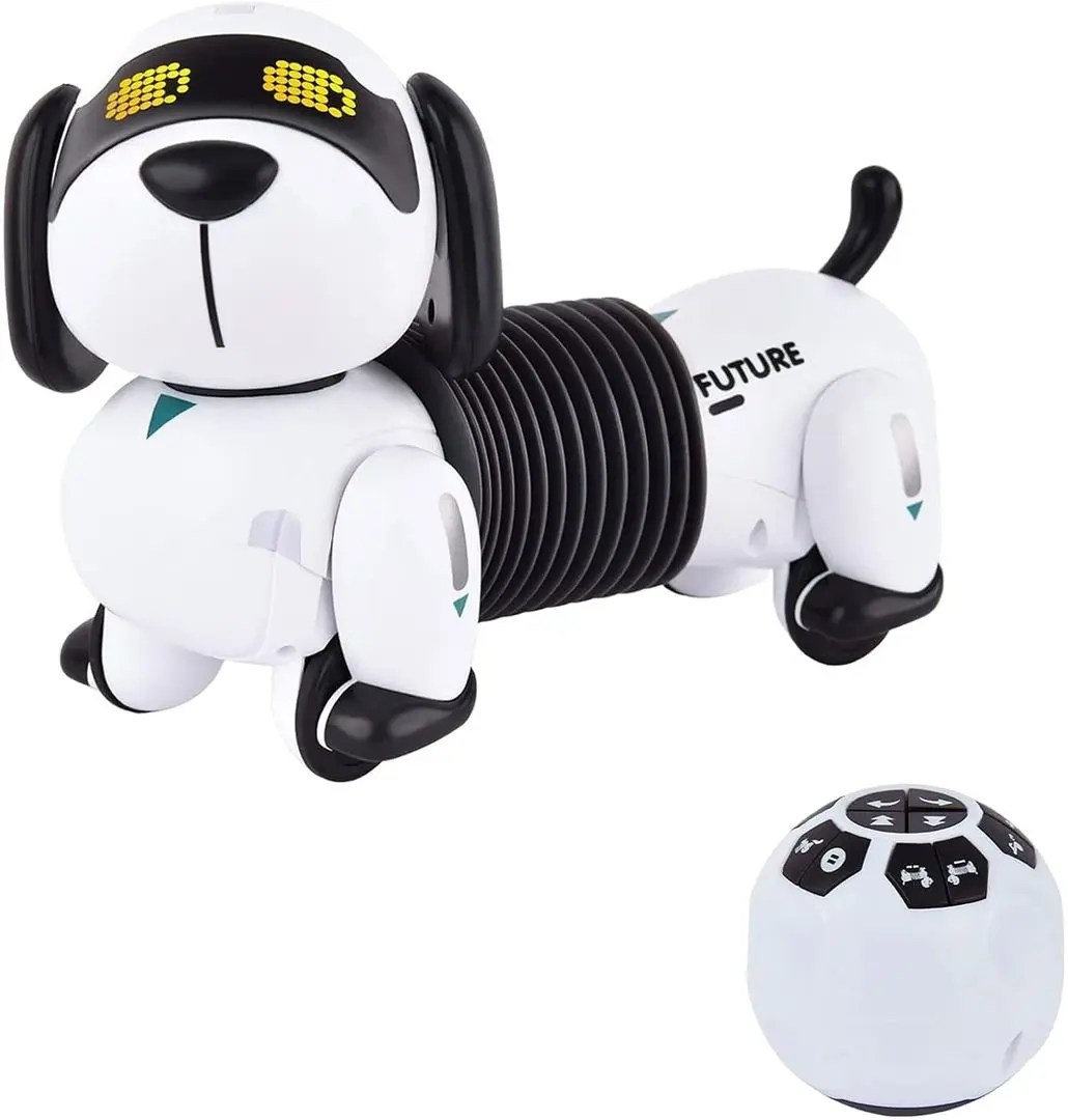 Jucarie interactiva AliBibi Dog BAH5283836 (White/Black)