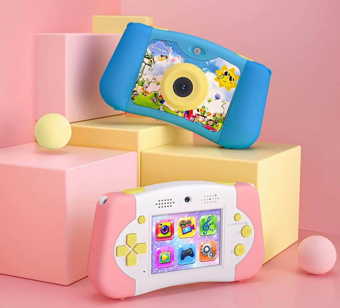 Aparat foto pentru copii BlitzWolf BW-KC1 (Pink) - 4