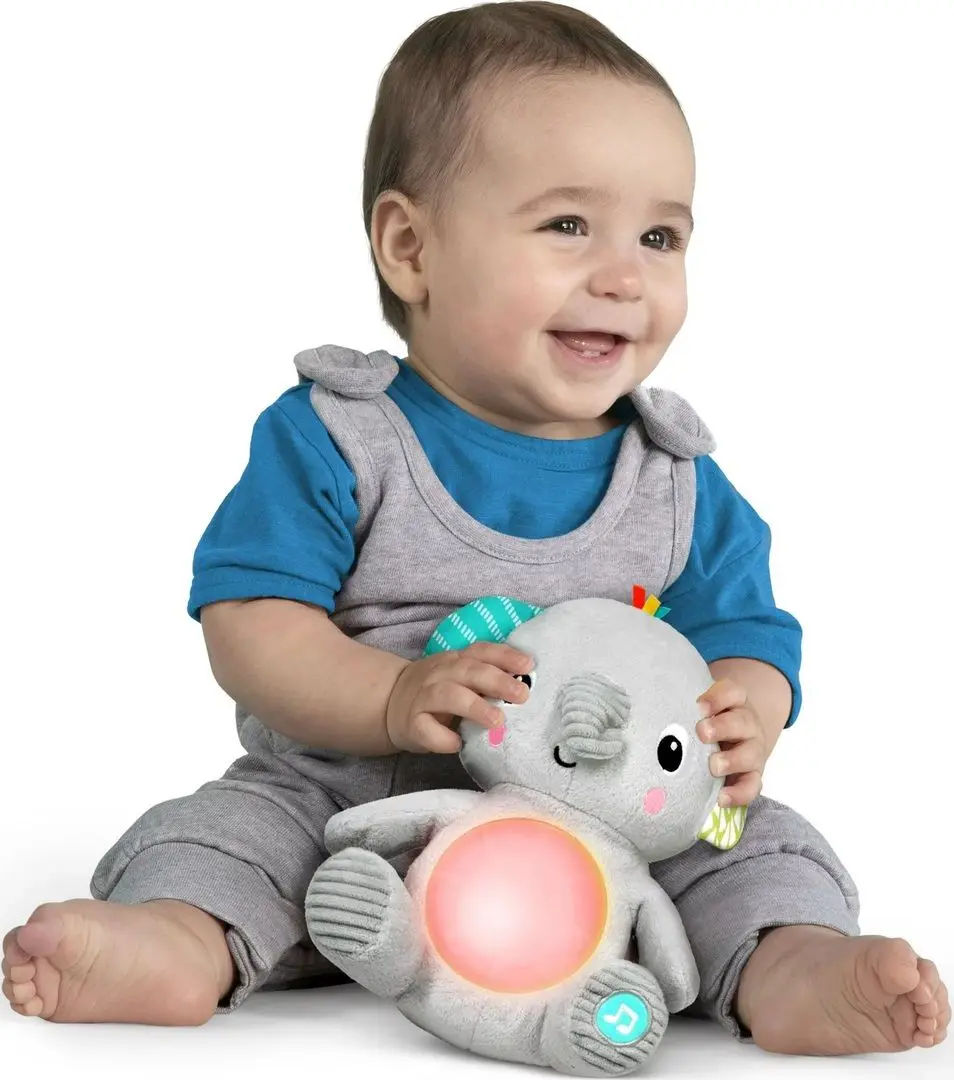 Jucarie interactiva Bright Starts Hug a Bye Baby Elephant (Grey)