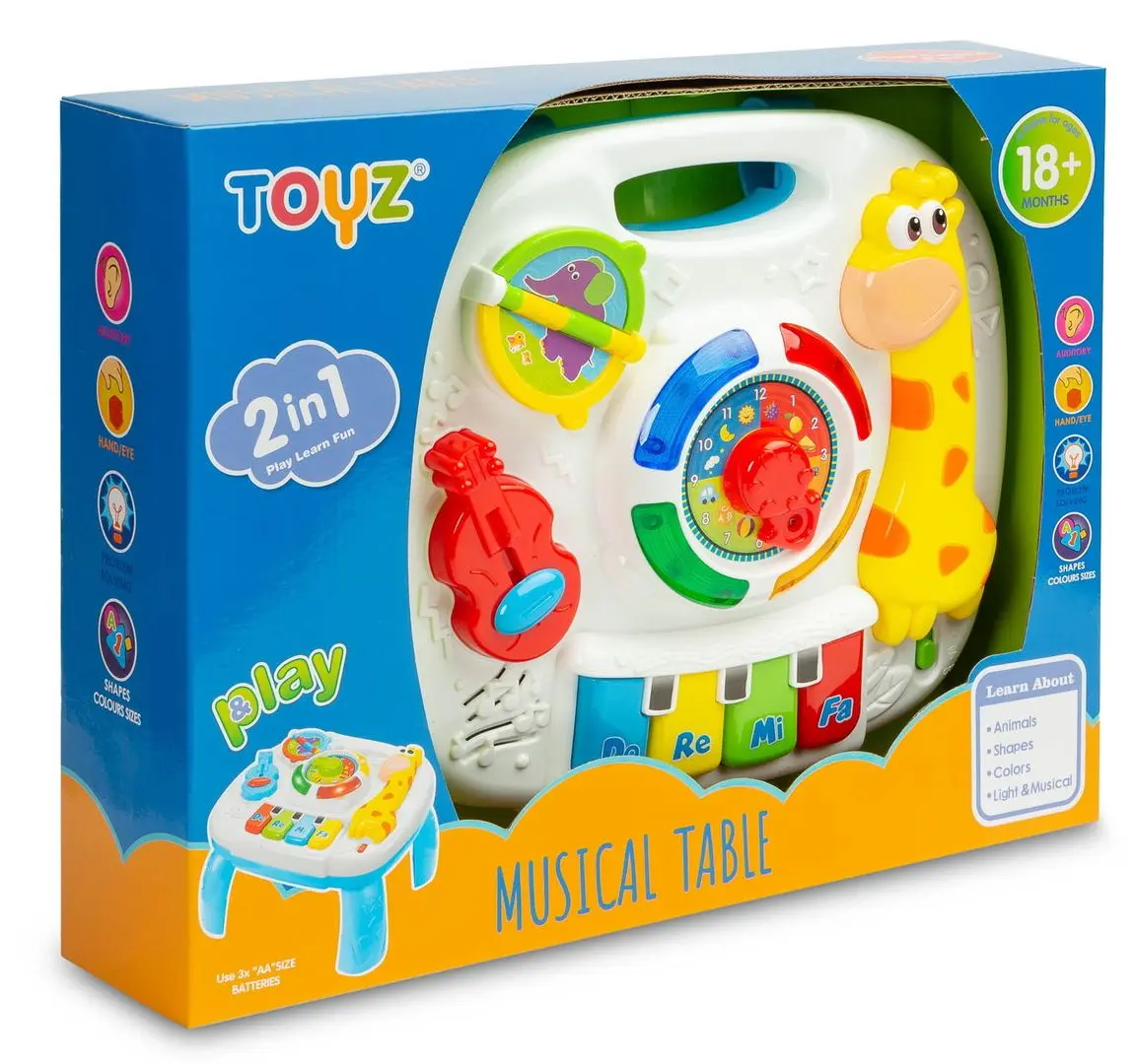 Masuta interactiva Toyz by Caretero Musical Table (Blue/White) - 9