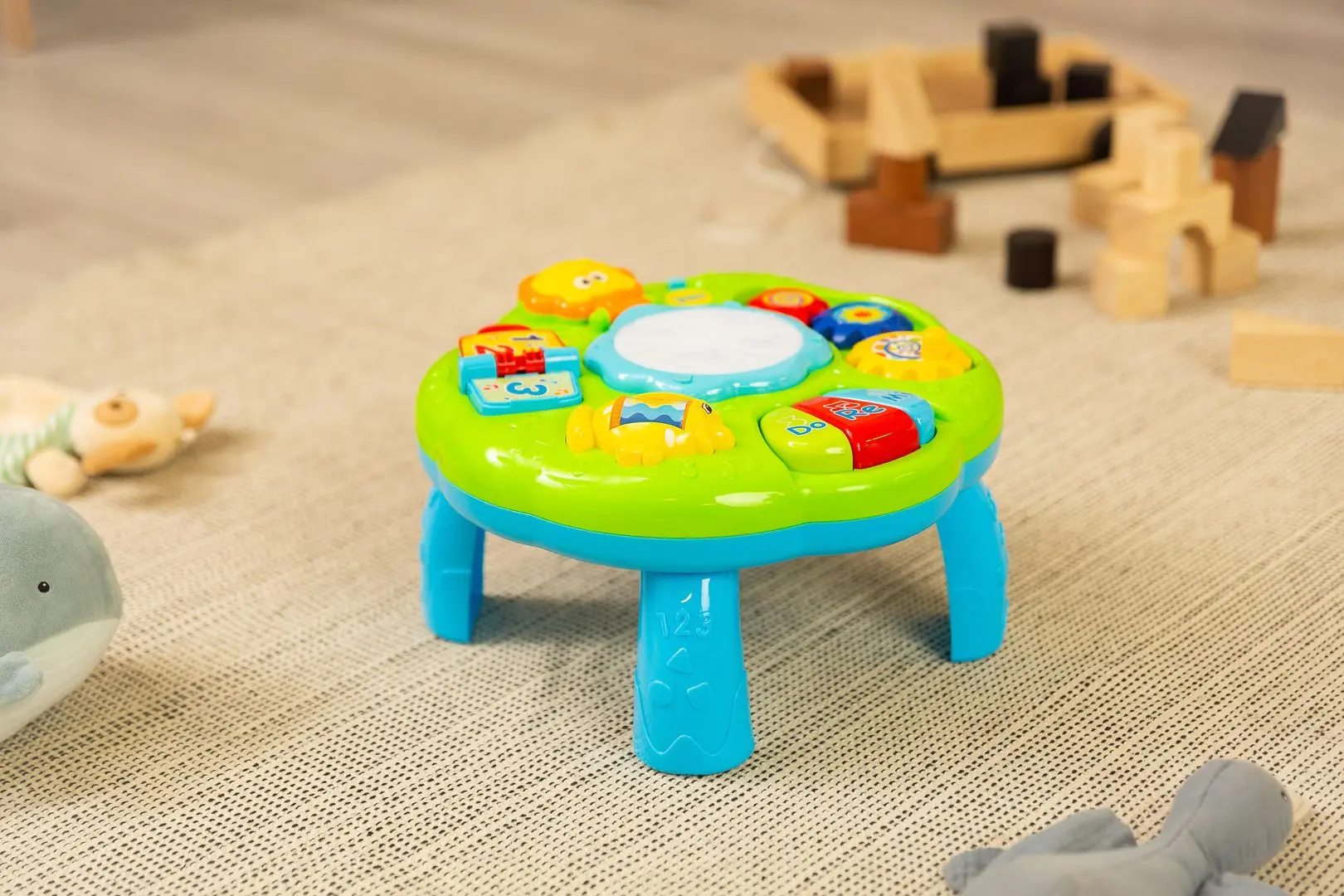 Masuta interactiva Toyz by Caretero Musical Zoo Table (Blue/Green) - 9