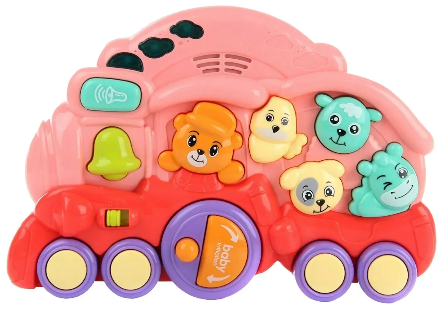 Jucarie interactiva Fan Sheng Da Baby Animal Train 85116 (Pink/Purple)