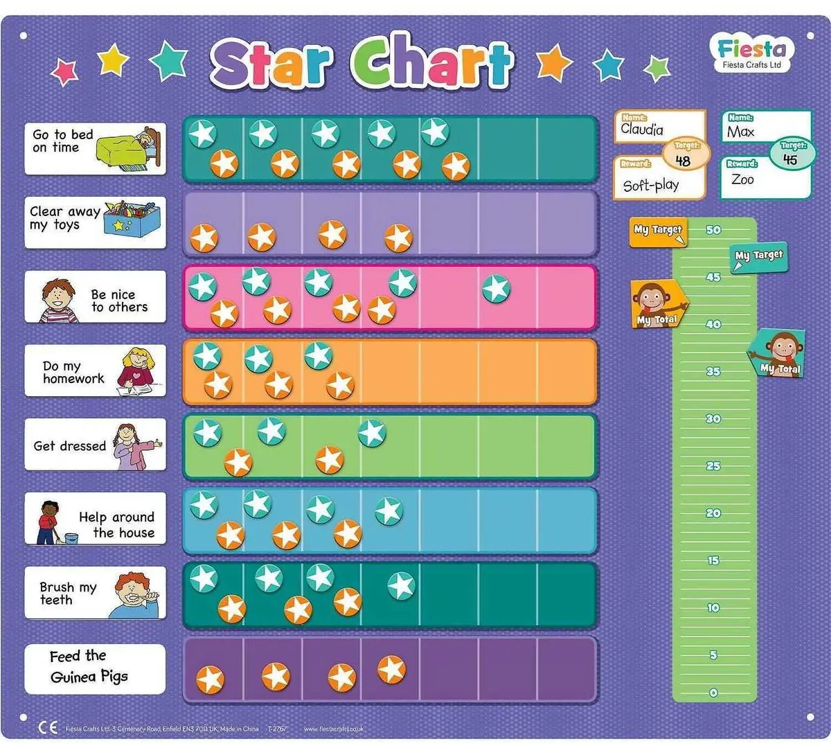 Интерактивная игрушка Fiesta Crafts Extra-Large Star Chart (Purple)