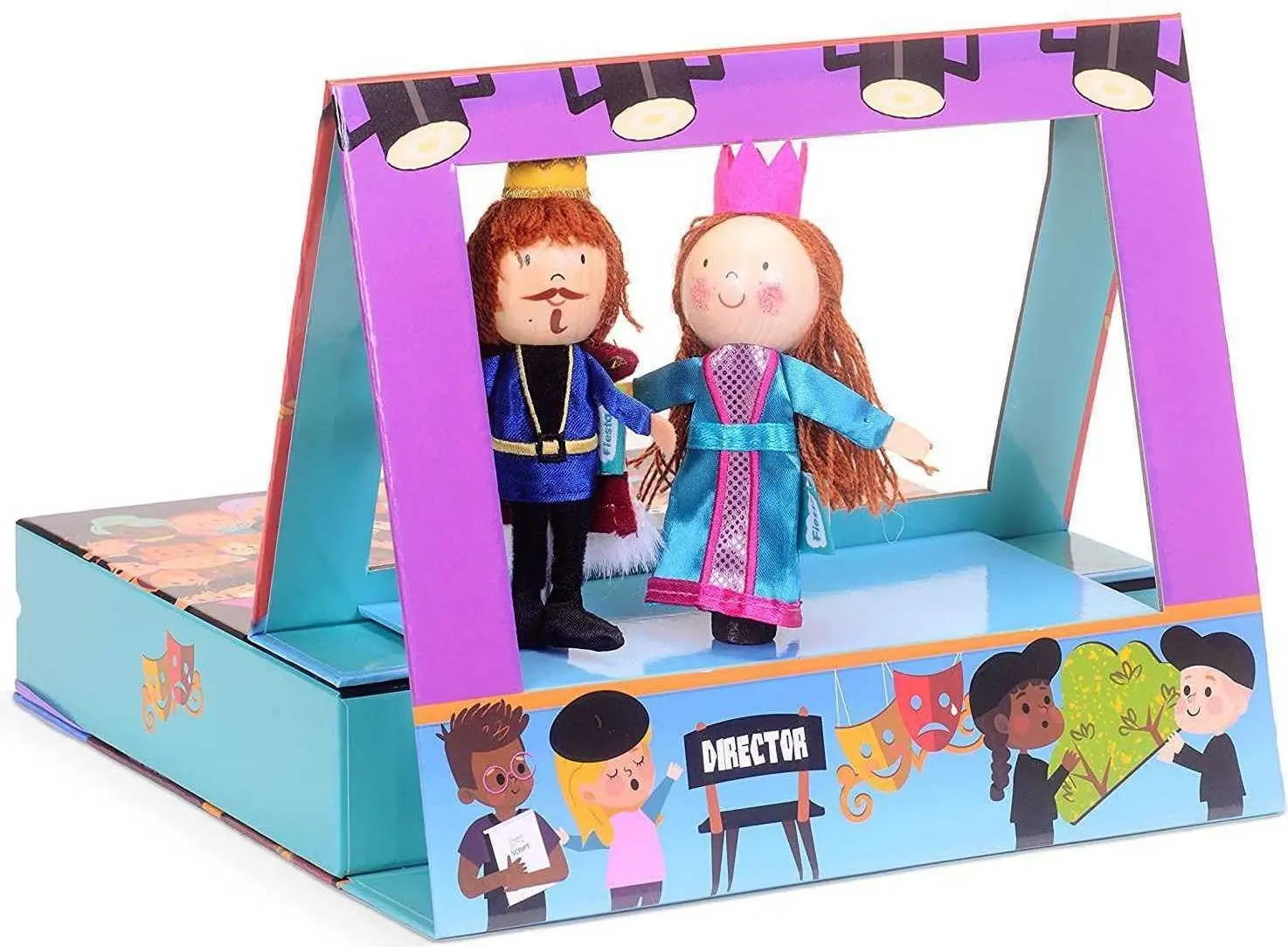 Teatru de papusi Fiesta Crafts Pop-Up Theatre Production (Blue) - 2