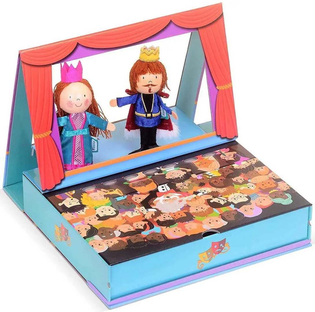 Teatru de papusi Fiesta Crafts Pop-Up Theatre Production (Blue) - 3