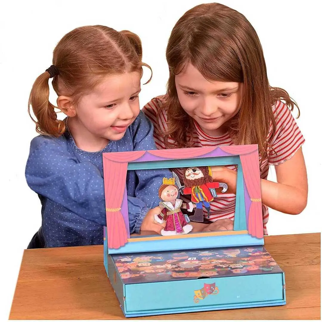 Teatru de papusi Fiesta Crafts Pop-Up Theatre Production (Blue) - 6