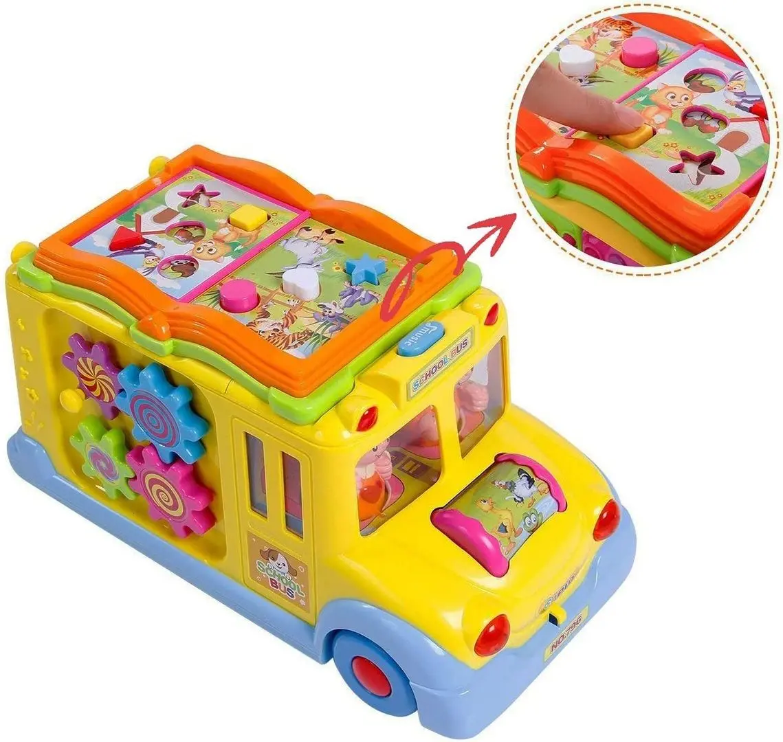 Jucarie interactiva Hola Toys Keep Me Busy School Bus (Yellow)