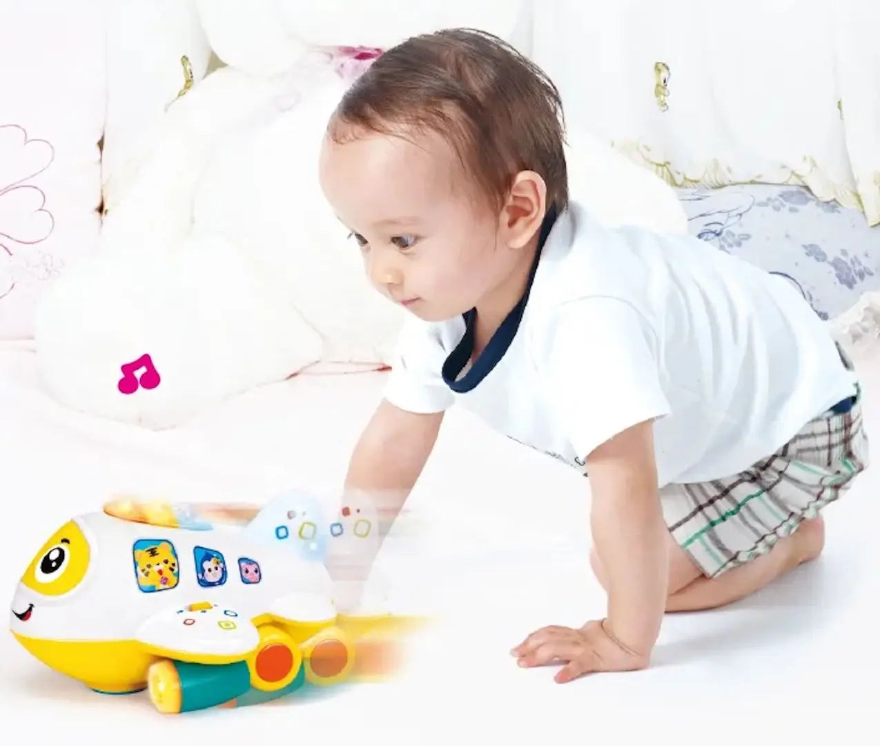 Jucarie interactiva Hola Toys Plane 6103 (White/Yellow)