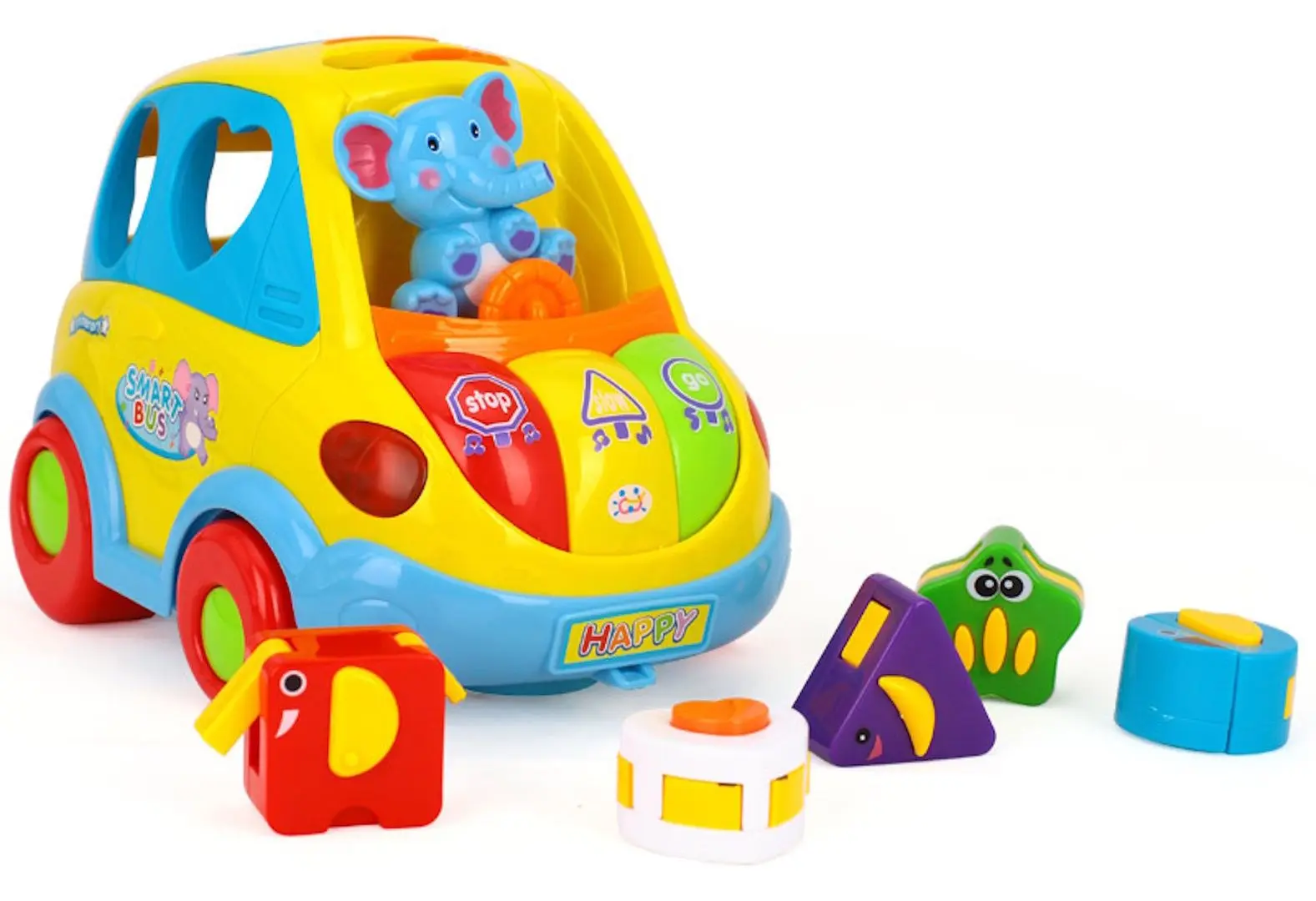 Jucarie interactiva Hola Toys Smart Bus 896 (Yellow/Blue) - 4