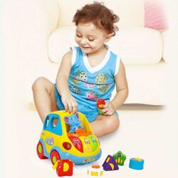 Jucarie interactiva Hola Toys Smart Bus 896 (Yellow/Blue) Thumb