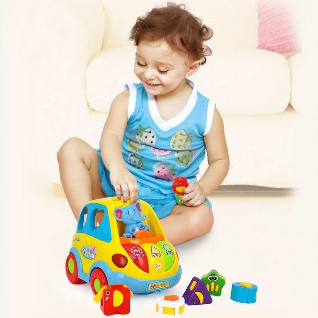 Jucarie interactiva Hola Toys Smart Bus 896 (Yellow/Blue) - 6