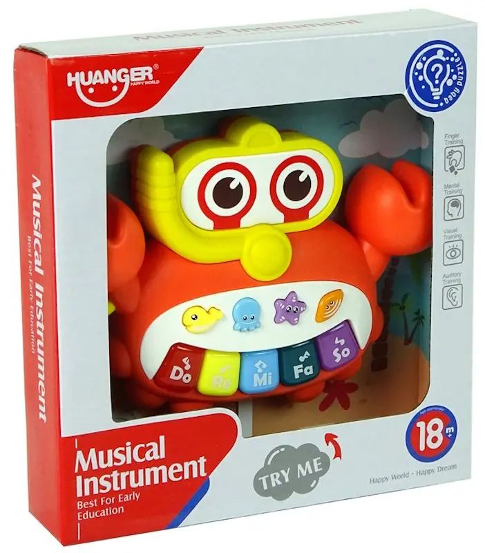 Интерактивная игрушка LeanToys Musical Crab Pianino (Multicolor)