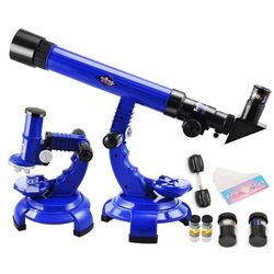 Set interactiv microscop + telescop LeanToys 1136 (Blue/Black)