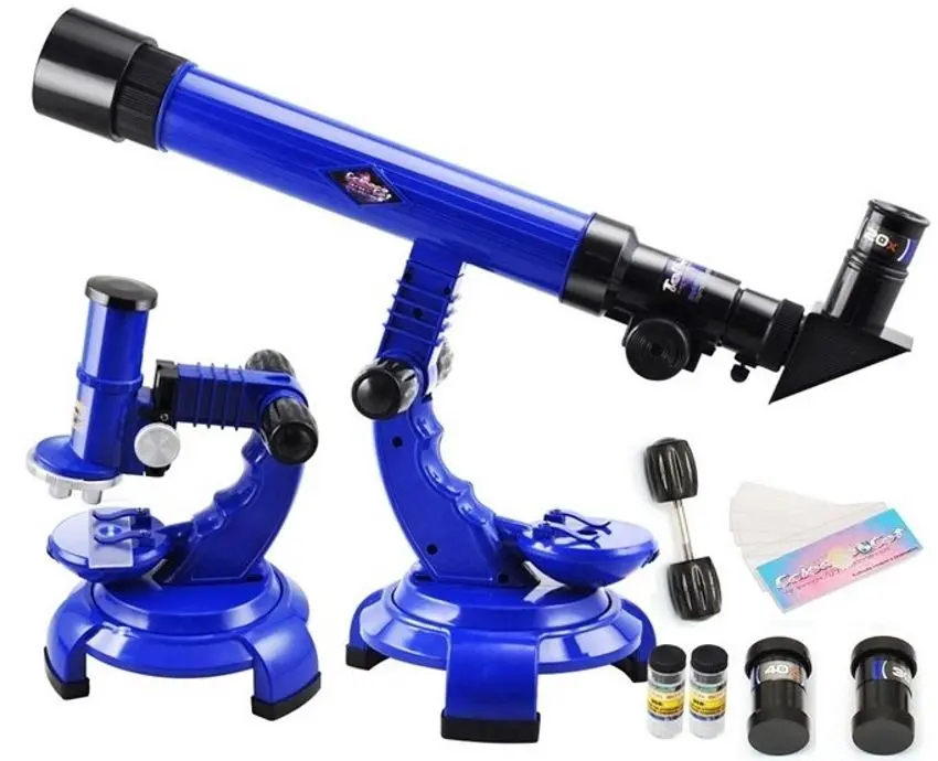 Интерактивный набор микроскоп + телескоп LeanToys 1136 (Blue/Black)