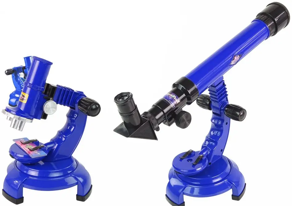 Set microscop + telescop LeanToys Telescope Explorer Set (Blue)