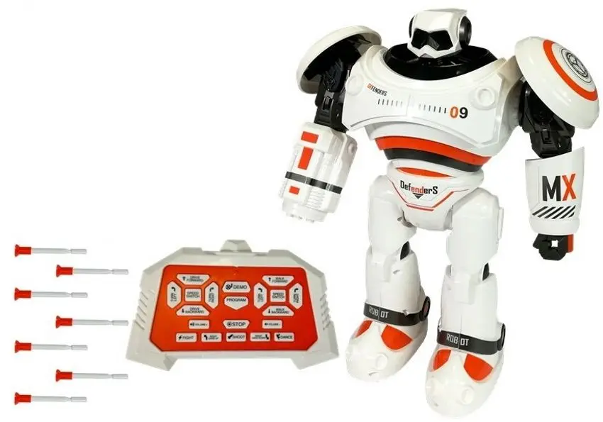 Robot cu telecomanda LeanToys 4487 (White/Black) - 2