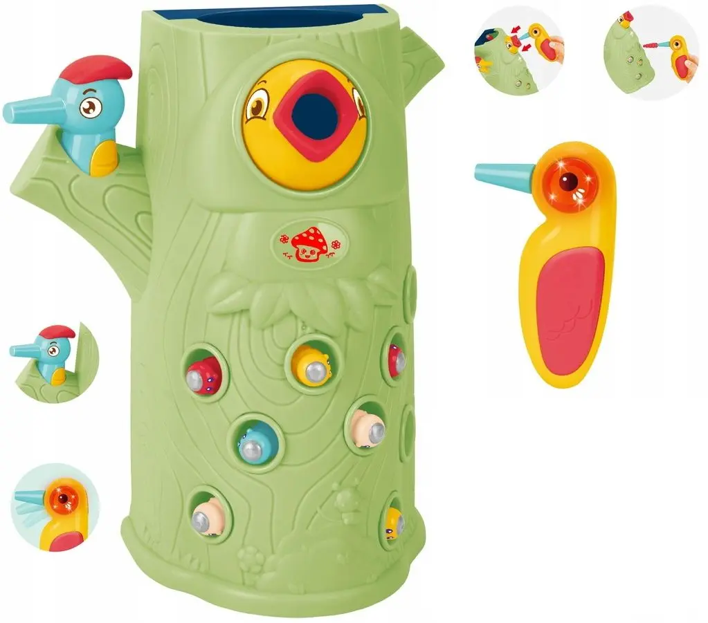 Jucarie interactiva Woopie Woodpecker Catching + 2 Babies (Multicolor) - 2