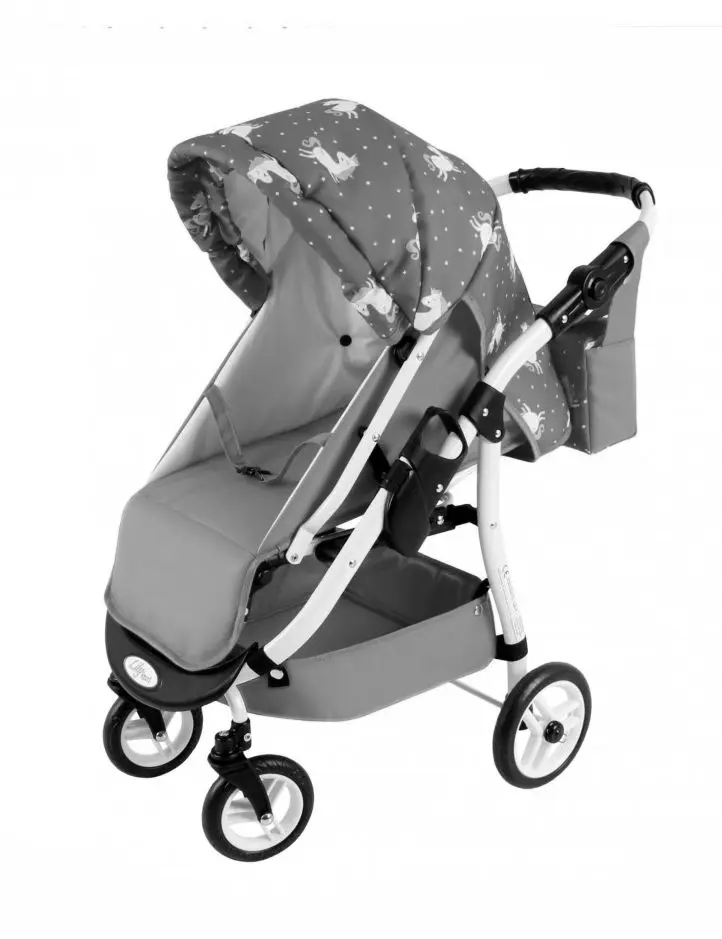 Коляска для куклы Adbor Lily Sport (Grey/Pink)