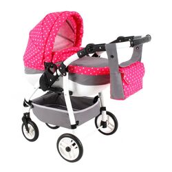 Коляска для куклы Adbor Lily Sport (Grey/Pink)