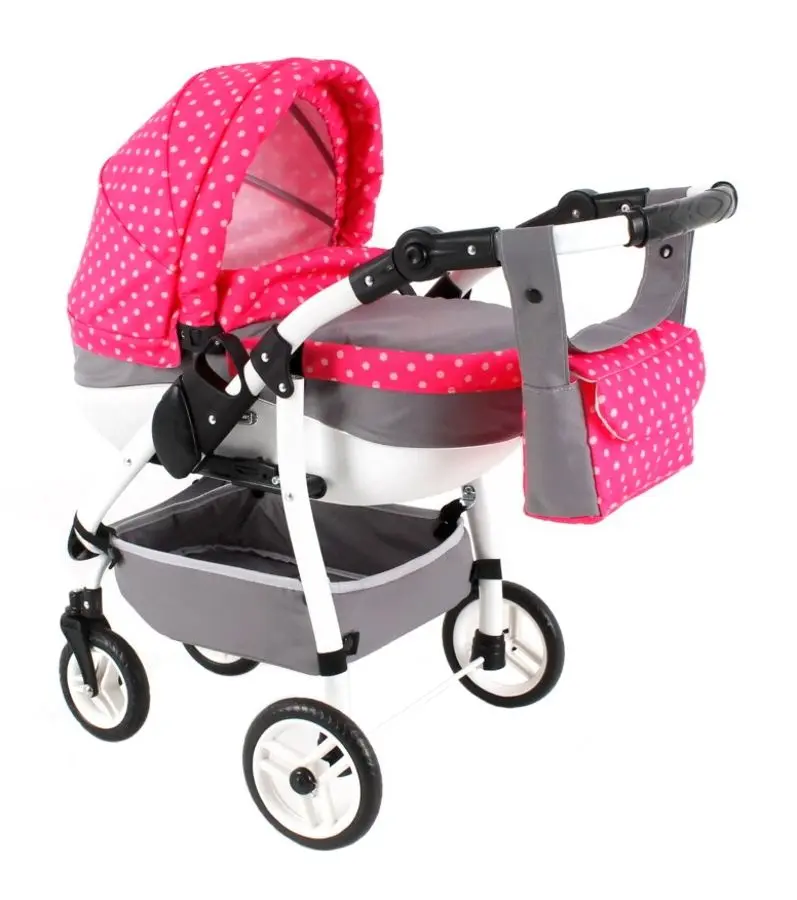 Коляска для куклы Adbor Lily Sport (Grey/Pink)