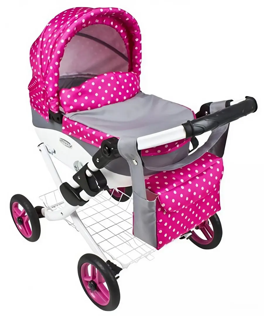 Carucior pentru papusi Adbor Lily Classic Lc-08 (Pink/Grey)