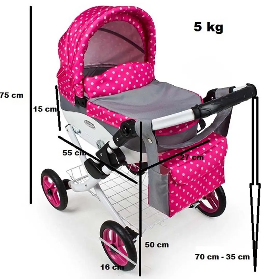 Коляска для кукол Adbor Lily Classic Lc-12 (Red) - 3