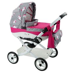 Коляска для кукол Adbor Lily Classic Lc-24 (Grey/Pink)