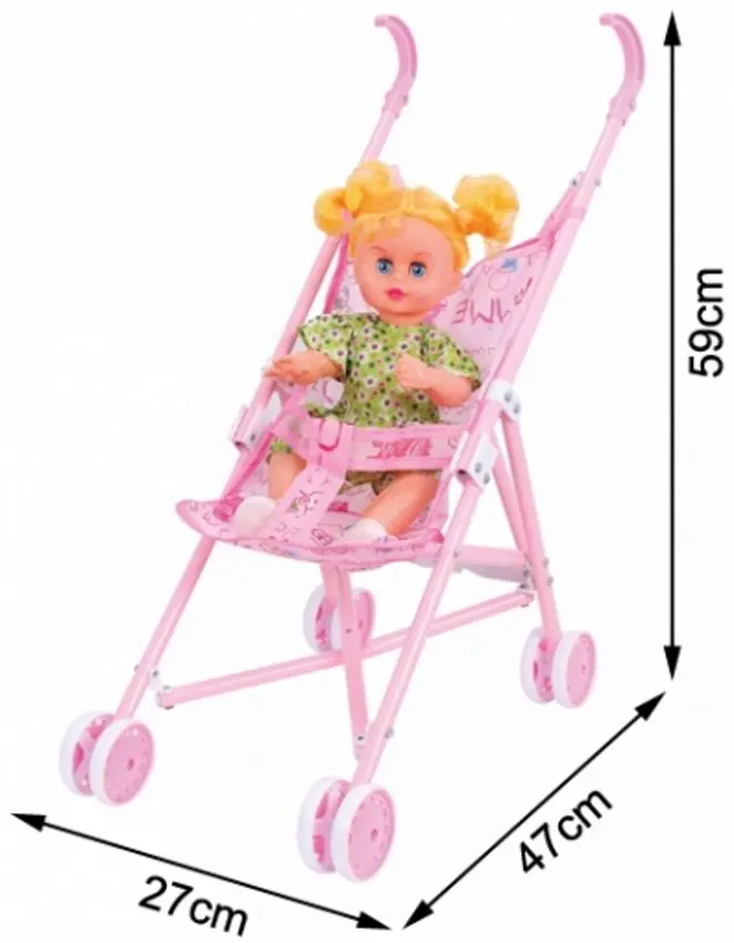 Carucior pentru papusa AliBibi DCY244593 (Pink) - 2