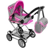 Carucior pentru papusa 2in1 Alice 14953 (Grey/Pink)