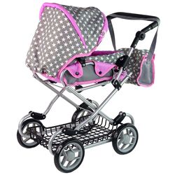 Коляска для куклы 2в1 Alice 14953 (Grey/Pink) Thumb