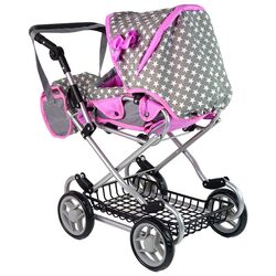 Коляска для куклы 2в1 Alice 14953 (Grey/Pink) Thumb