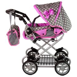 Коляска для куклы 2в1 Alice 14953 (Grey/Pink) Thumb