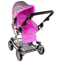 Коляска для куклы 2в1 Alice 14953 (Grey/Pink) Thumb