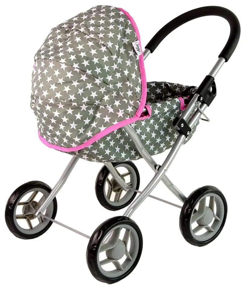 Коляска для куклы Alice 14952 (Grey/Pink)