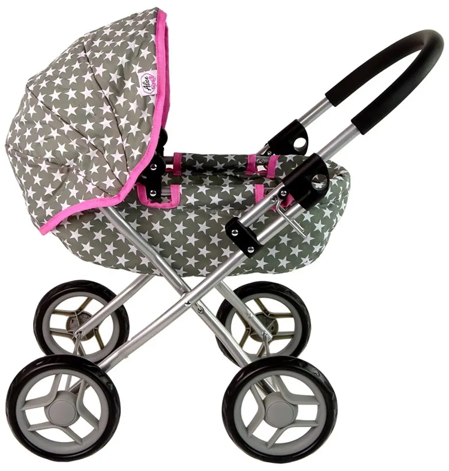 Коляска для куклы Alice 14952 (Grey/Pink)