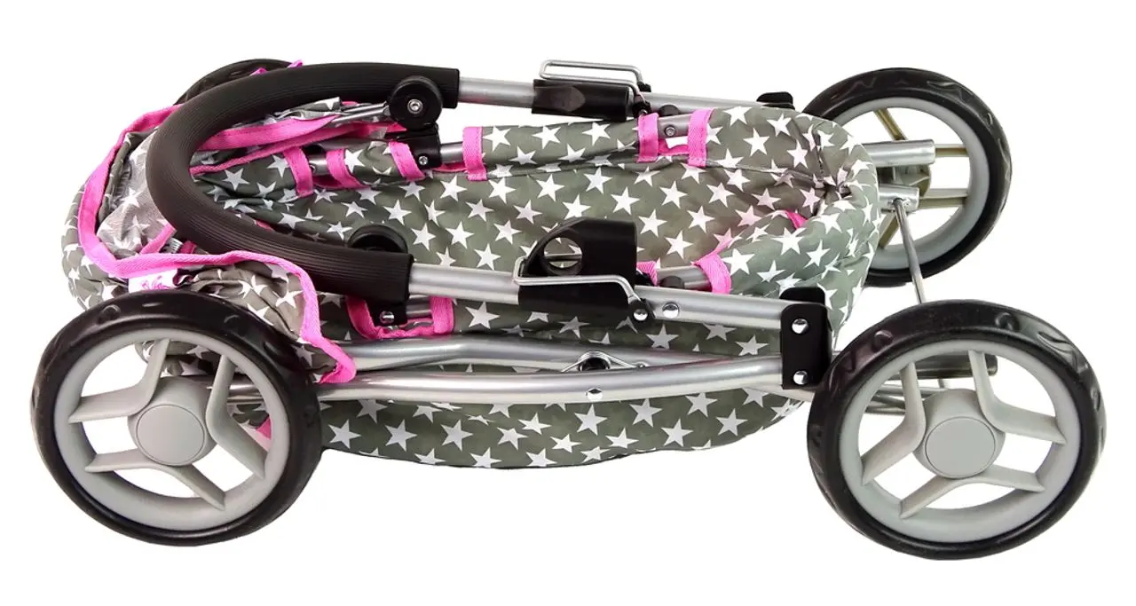 Коляска для куклы Alice 14952 (Grey/Pink)