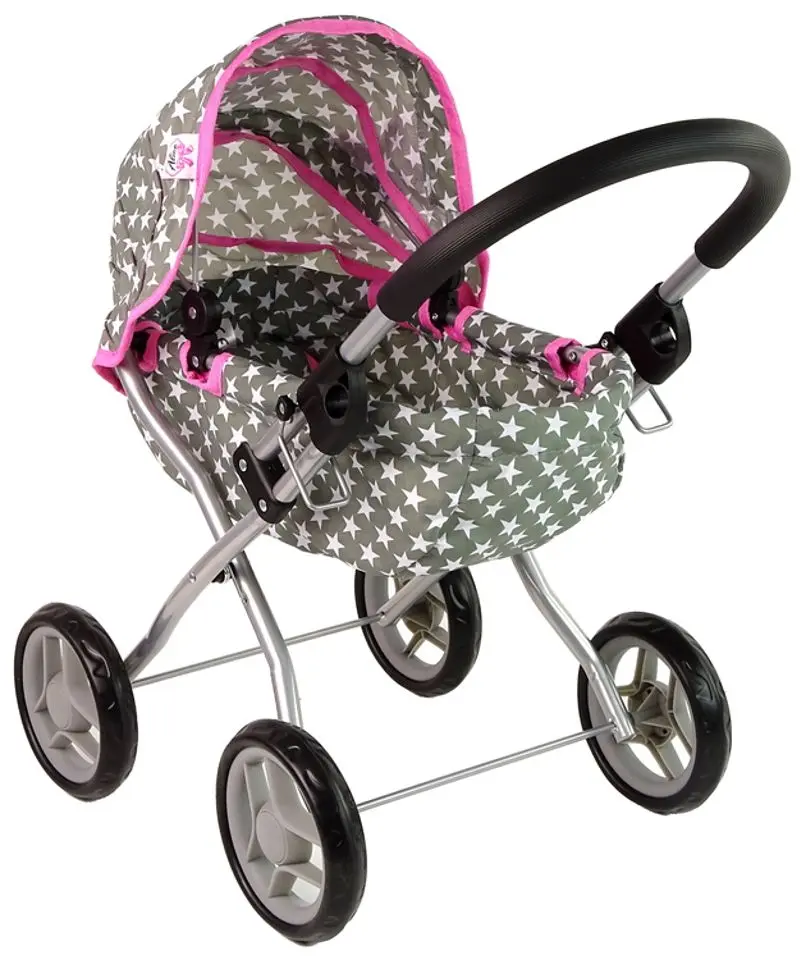 Коляска для куклы Alice 14952 (Grey/Pink)