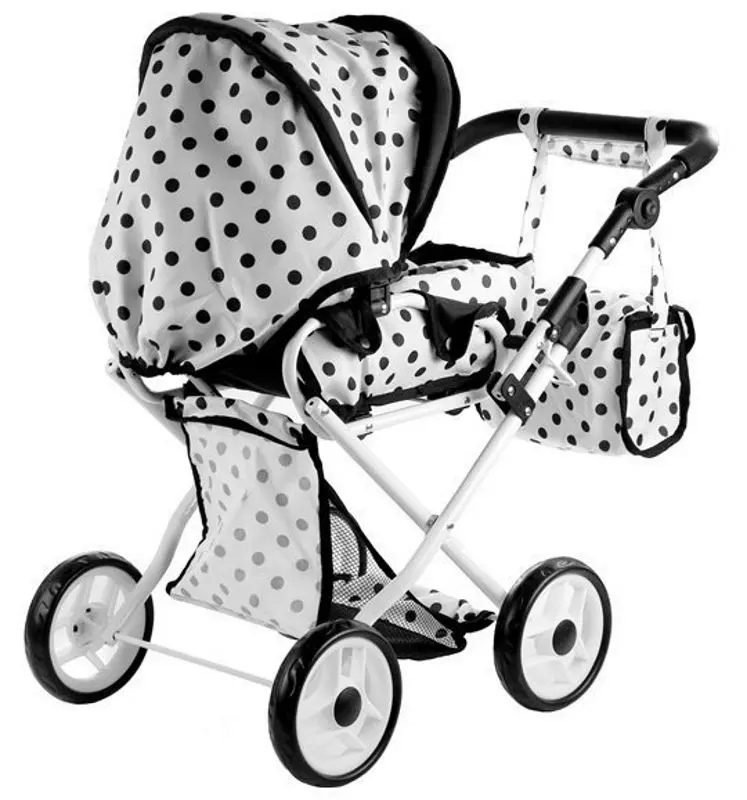 Коляска для куклы Alice 3819 (Black/White)