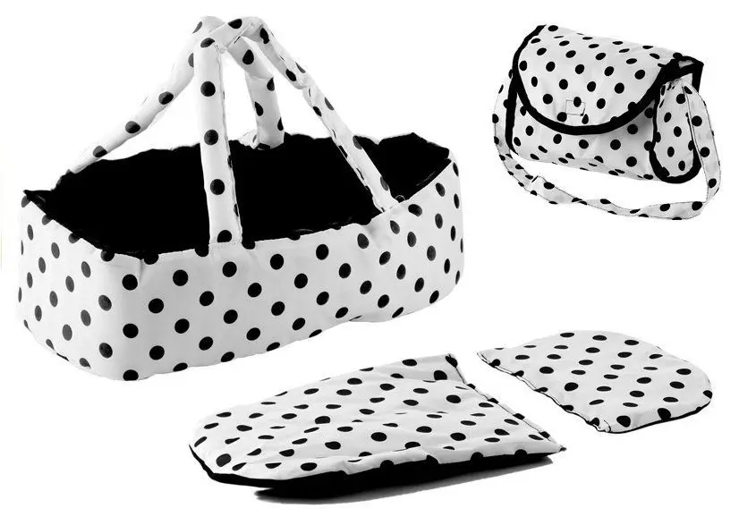 Коляска для куклы Alice 3819 (Black/White)