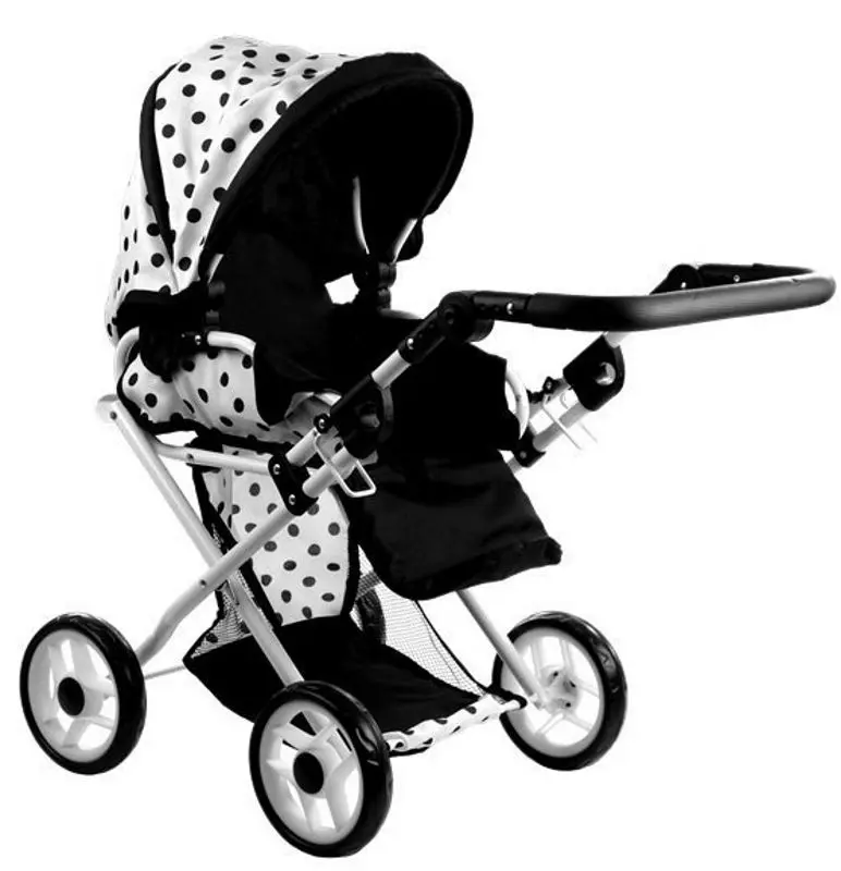 Коляска для куклы Alice 3819 (Black/White)