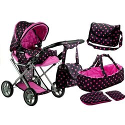 Carucior pentru papusa Alice 3820 (Black/Pink) Thumb