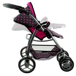 Carucior pentru papusa Alice Dots 3810 (Pink/Black) Thumb