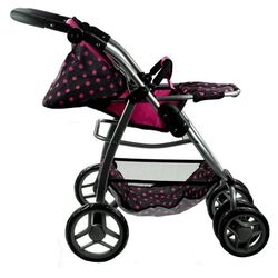 Carucior pentru papusa Alice Dots 3810 (Pink/Black) Thumb