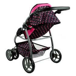 Carucior pentru papusa Alice Dots 3810 (Pink/Black) Thumb
