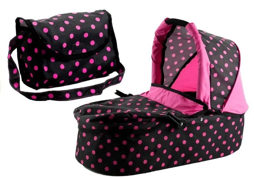 Carucior pentru papusa Alice Dots 3810 (Pink/Black) - 8